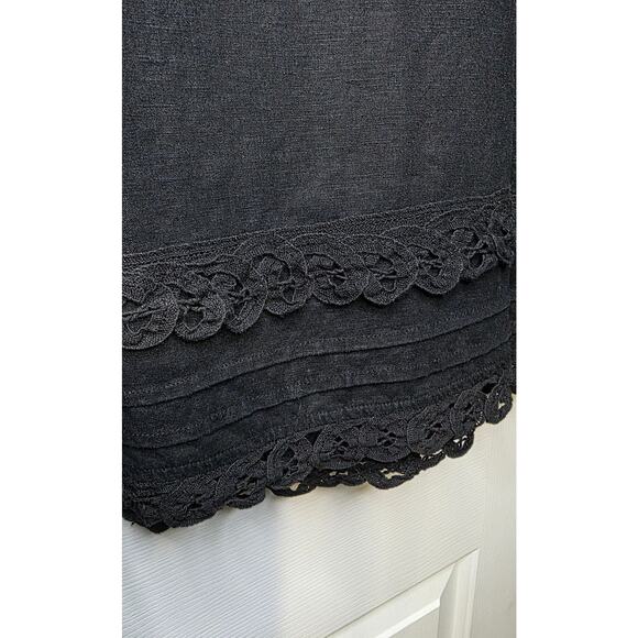 Bechamel Black Linen Blend Maxi Skirt Women's Size 14 Boho - Picture 2 of 5